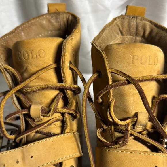 Polo by Ralph Lauren Tan Leather Boots Men's Size 9 - Picture 2 of 14
